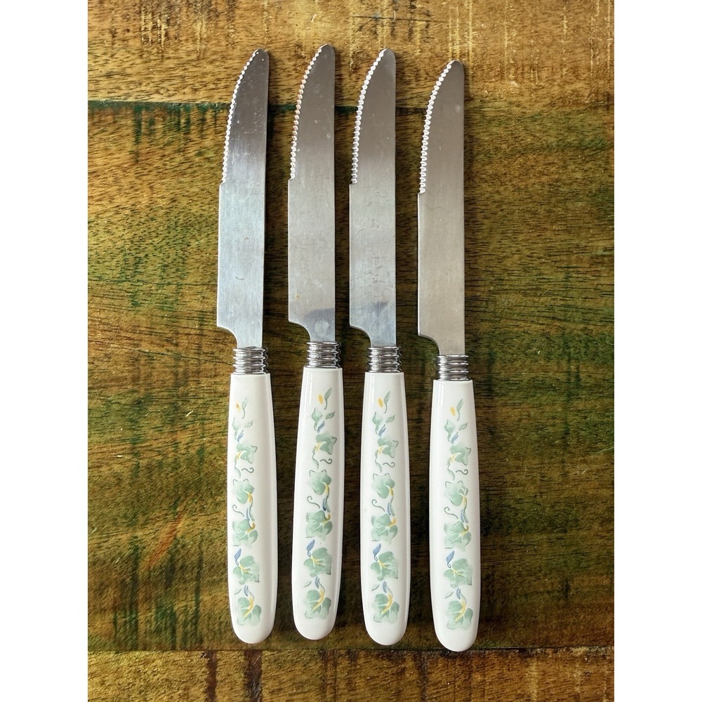 Corelle Corning Callaway Green Ivy Set Of Four Butter Knives Vintage